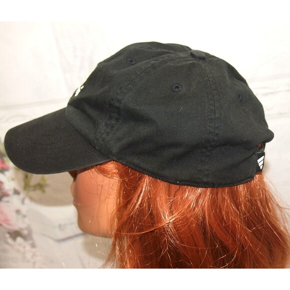 Adidas Silver Three Stripe Logo Cap Adult Adjustable Black Athletic Hat Unisex - Picture 3 of 6